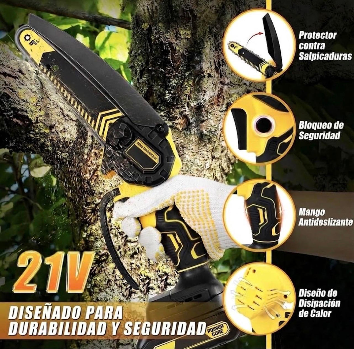 Mini motosierra inalambrica - poda, corta ramas, mantenimiento de jardin