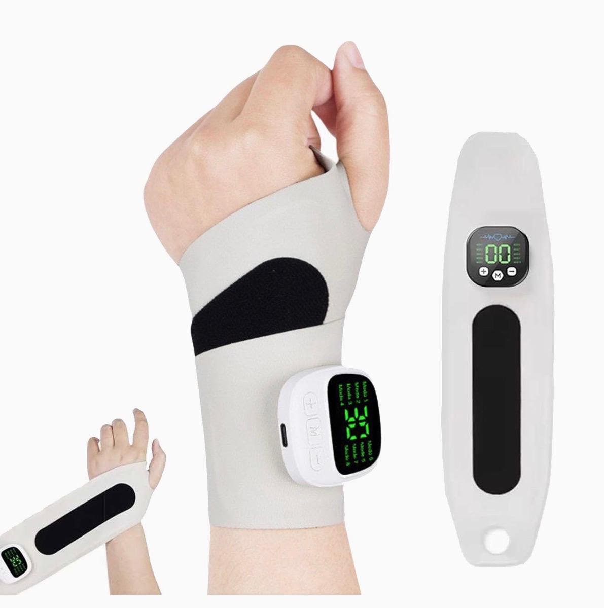 Masajeador de manos portatil electrico con calor, diseño ergonomico con 8 modos y 30 niveles